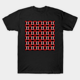 Black, Red, White Pattern T-Shirt